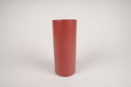 A000CC Red metal vase D9cm H22cm