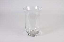 A001CV Photophore en verre transparent D15cm H24.5cm