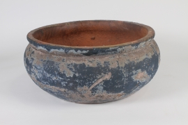 A003CA Antique blue ceramic bowl D49cm H22cm