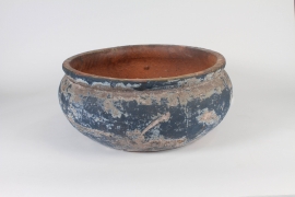 A004CA Antique blue ceramic bowl D36.5cm H17cm