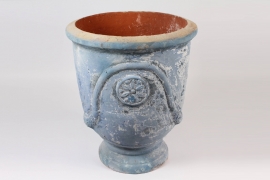A011CA Pot Anduze en céramique bleu D61cm H75cm