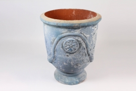 A012CA Pot Anduze en céramique bleu D45cm H54cm