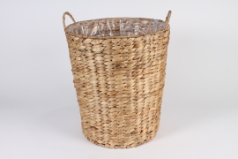 A013A5 Cache-pot panier en jonc naturel D35.5cm H40cm