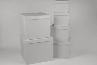 Set of 6 grey cardboard box 28x28cm H28cm