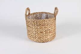 A017A5 Natural water hyacinth planter basket D24.5cm H19.5cm