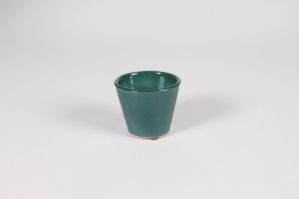 A022N6 Teal green ceramic planter D8cm H7cm