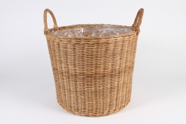 A024A5 Natural wicker planter basket D40.5cm H33cm