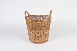 A026A5 Natural wicker planter basket D28cm H27cm