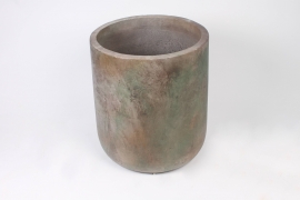 A030CA Green and brown cement pot D48.5cm H56.5cm