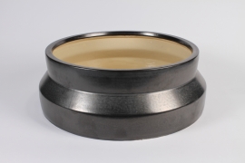 A031RR Black ceramic pot D44.5cm H16cm