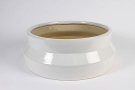 A032RR Pot en céramique blanc D44.5cm H16cm