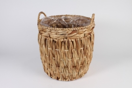 A034A5 Natural water hyacinth planter basket D35.5cm H36cm