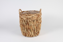 A035A5 Natural water hyacinth planter basket D29.5cm H31cm