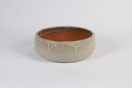 A036RR Beige terracotta bowl planter D26cm H9cm