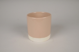 A041AA Cache-pot en céramique rose D15cm H15.5cm