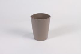 A045DO Brown ceramic planter pot D10cm H12cm