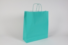 A059AS Bag of 25 turquoise kraft bags 36x12cm H41cm