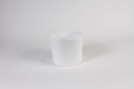 A063DO Cache-pot en céramique blanc D15cm H12.5cm