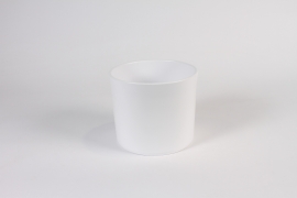 A064DO Cache-pot en céramique blanc D17.5cm H15cm