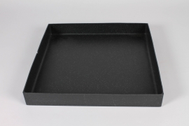 A066AT  Dark grey plastic saucer 40x40cm H5cm