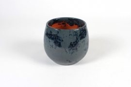 A070XD Cache-pot en céramique bleu nuit D16cm H13.5cm