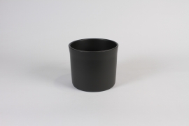 A072DO Black ceramic planter D15cm H12.5cm