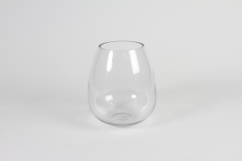A072PM Vase en verre transparent D16cm H19.5cm