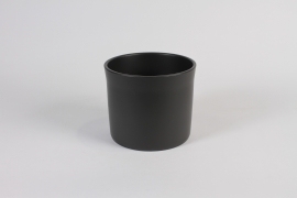 A074DO Black ceramic planter D20.5cm H17cm