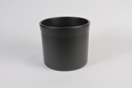 A076DO Black ceramic planter D24.5cm H21cm