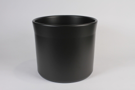 A078DO Black ceramic planter D32.5cm H28cm