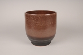 A087XD Cache-pot en céramique cacao D24cm H24.5cm