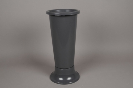 A093T7 Grey plastic vase D14cm H35cm