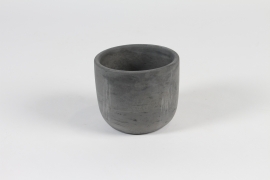 A119OZ Cache-pot en béton gris foncé D12.5cm H11cm