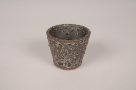 A120XD Raw grey ceramic planter D8cm H7cm