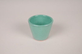 A122XD Turquoise ceramic planter D8cm H7cm