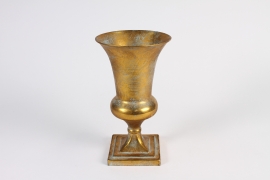 A123NM Vase Médicis en métal or antique D16cm H28cm