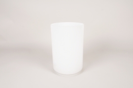 A123PQ Vase en verre cylindre blanc D15cm H20cm