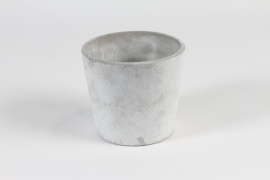 A127OZ Cache-pot en béton gris blanc D14cm H12.5cm