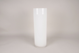 A129PQ Vase en verre cylindre blanc D15cm H40cm