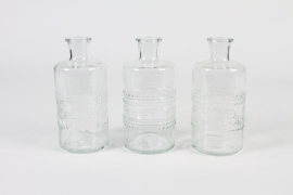 A141PM Vase bouteille en verre assorti D7cm H15cm