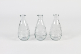 A142PM Vase bouteille en verre assorti D7.5cm H16cm
