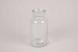 A149PM Clear glass bottle vase D8cm H16cm