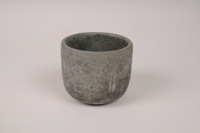 Cache pot  en b ton gris  D14cm H11cm