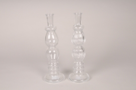 A176PM Assorted glass vase candle holder D8.5cm H27.5cm