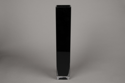 Vase Glass Square Black 10x10cm H60cm