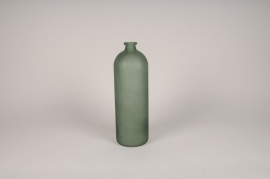 A189NH Green frosted glass bottle vase D13cm H41cm