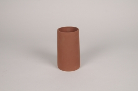 A222QS Vase en terre cuite brique D8cm H14cm