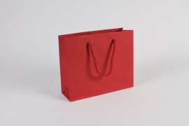 A287BD Bag of 12 red kraft bags 24x8cm H20cm