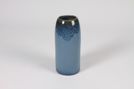 A287QS Vase en céramique bleu foncé D8cm H18.5cm