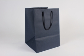 A288BD Bag of 12 blue kraft bags 25x24cm H35cm